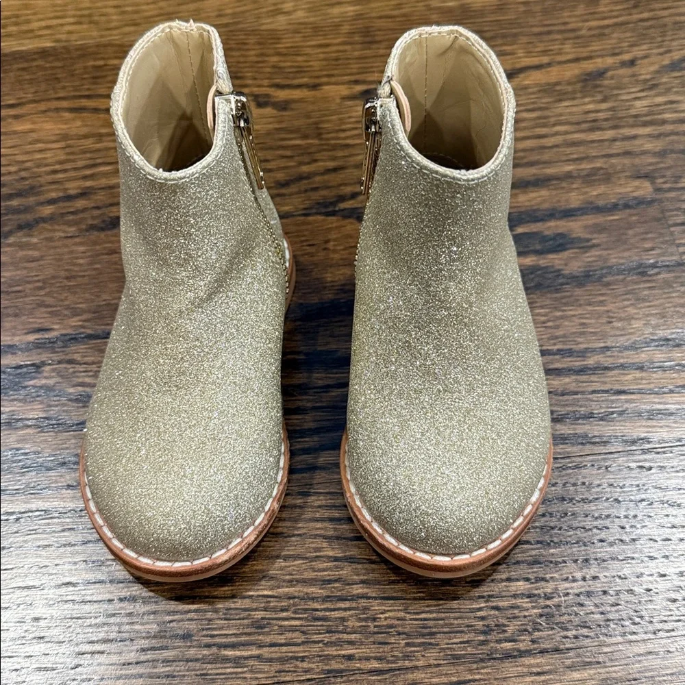 Janie and Jack Gold Glitter Ankle Boots Girls Size 4